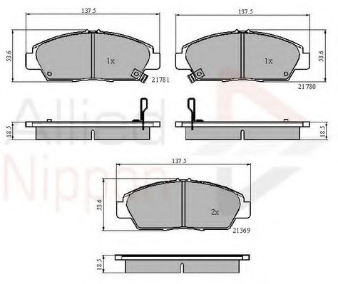 Комплект тормозных колодок, дисковый тормоз COMLINE ADB3446