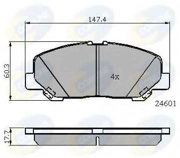 Комплект тормозных колодок, дисковый тормоз COMLINE CBP01701