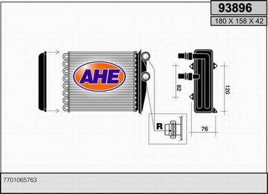 Теплообменник, отопление салона AHE 93896