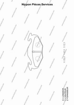 Комплект тормозных колодок, дисковый тормоз NPS 36967