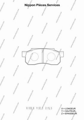 Комплект тормозных колодок, дисковый тормоз NPS 36551