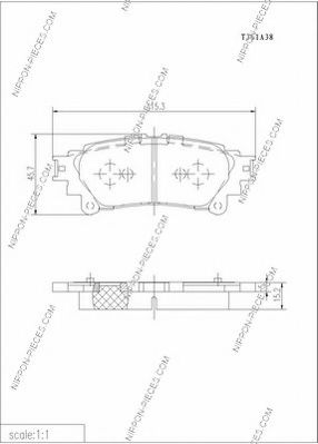 Комплект тормозных колодок, дисковый тормоз NPS T361A38