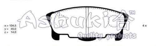 Комплект тормозных колодок, дисковый тормоз ASHUKI D091-30A