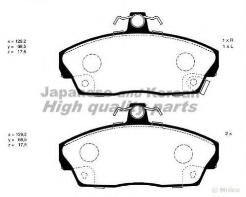 Комплект тормозных колодок, дисковый тормоз ASHUKI H025-17