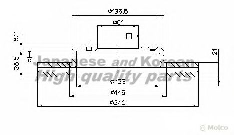 Тормозной диск ASHUKI H037-05