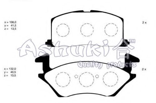 Комплект тормозных колодок, дисковый тормоз ASHUKI T112-10A