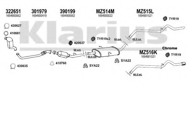 Система выпуска ОГ KLARIUS 600859U