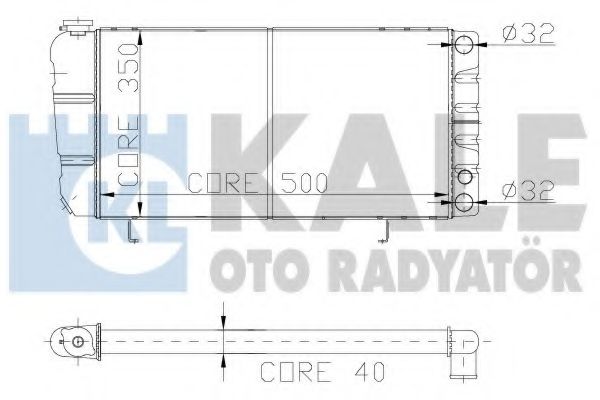Радиатор, охлаждение двигателя KALE OTO RADYATÖR 105100