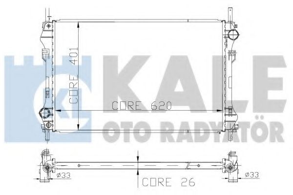 Радиатор, охлаждение двигателя KALE OTO RADYATÖR 126400