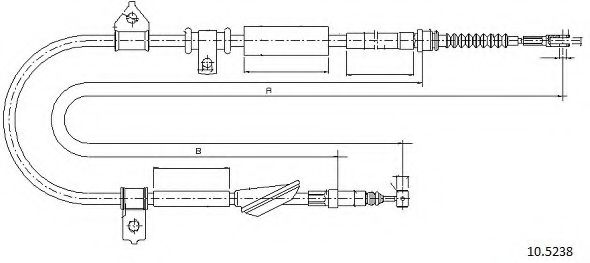 Трос, стояночная тормозная система CABOR 10.5238