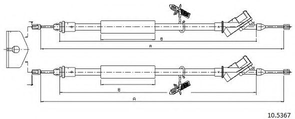 Трос, стояночная тормозная система CABOR 10.5367