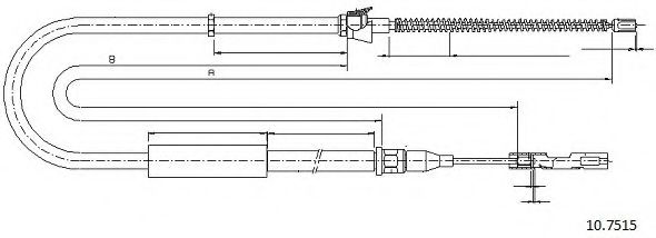 Трос, стояночная тормозная система CABOR 10.7515
