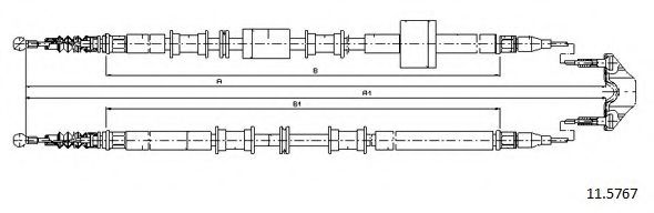 Трос, стояночная тормозная система CABOR 11.5767