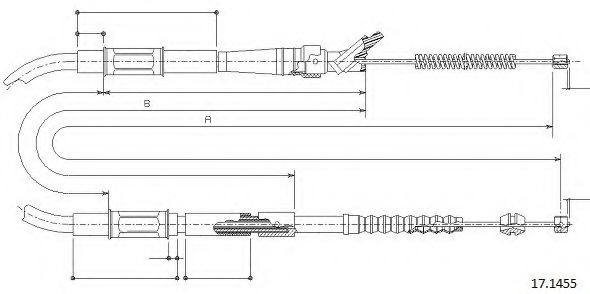 Трос, стояночная тормозная система CABOR 17.1455