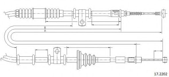 Трос, стояночная тормозная система CABOR 17.2202