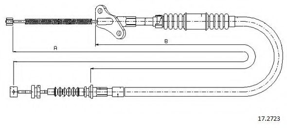 Трос, стояночная тормозная система CABOR 17.2723
