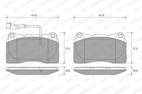 Комплект тормозных колодок, дисковый тормоз WEEN 151-1979