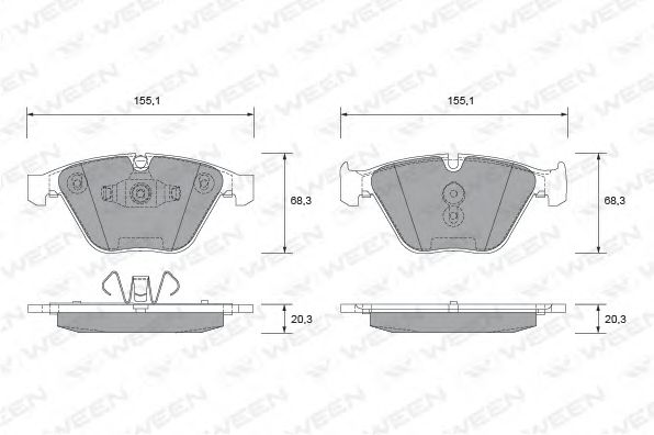 Комплект тормозных колодок, дисковый тормоз WEEN 151-2659