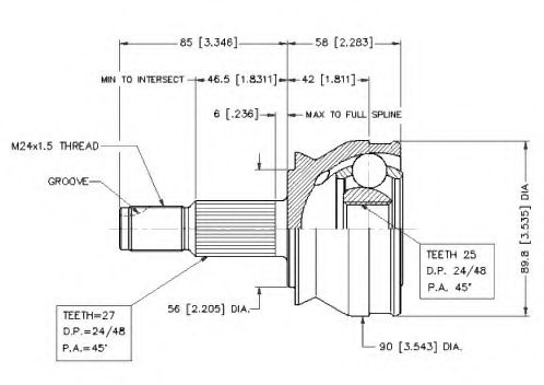 Шарнирный комплект, приводной вал VEMA 18260