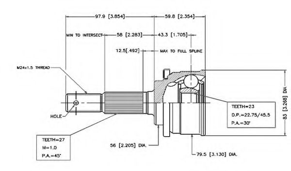 Шарнирный комплект, приводной вал VEMA 18444