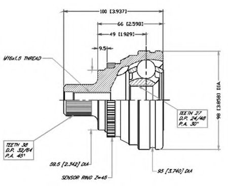 Шарнирный комплект, приводной вал VEMA 18569