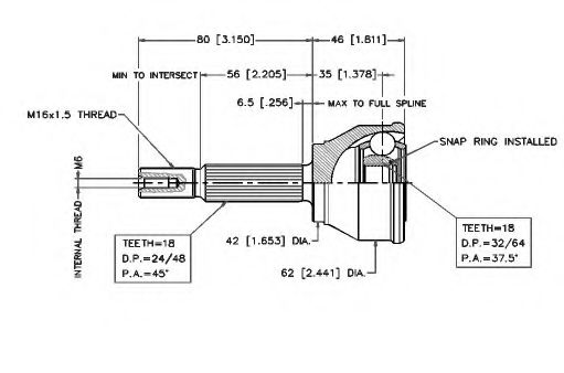 Шарнирный комплект, приводной вал VEMA 18690