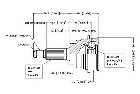 Шарнирный комплект, приводной вал VEMA 18699