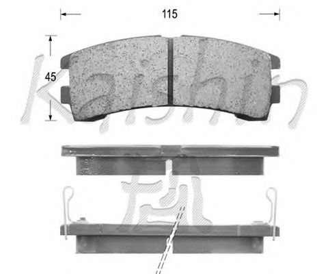 Комплект тормозных колодок, дисковый тормоз KAISHIN D1102