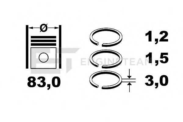 Комплект поршневых колец ET ENGINETEAM R1007800