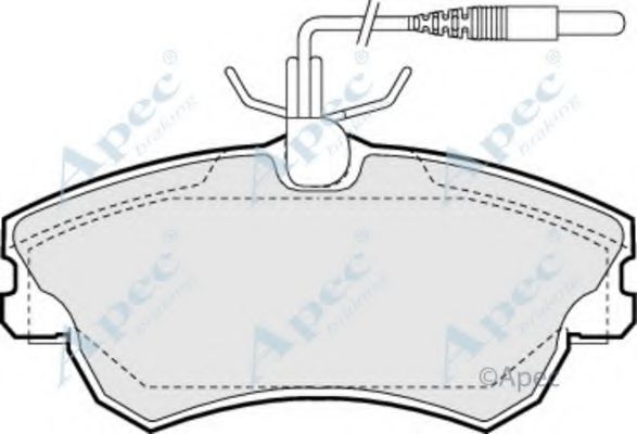 Комплект тормозных колодок, дисковый тормоз APEC braking PAD975