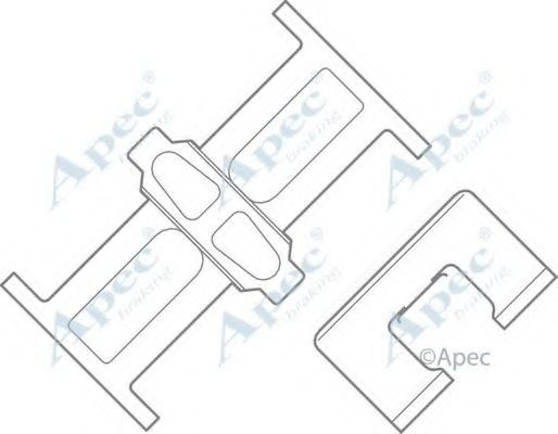 Комплектующие, тормозные колодки APEC braking KIT598