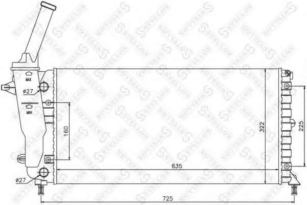 Радиатор, охлаждение двигателя STELLOX 10-25764-SX