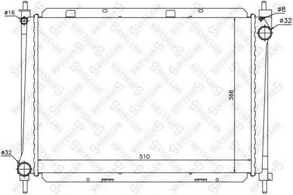 Радиатор, охлаждение двигателя STELLOX 10-26724-SX