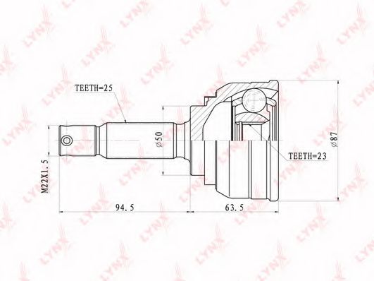 Шарнирный комплект, приводной вал LYNXauto CO-3629
