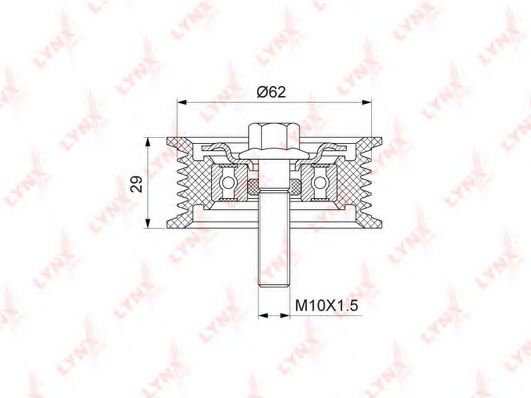 Паразитный / ведущий ролик, поликлиновой ремень LYNXauto PB-7063