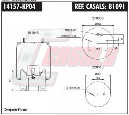 Кожух пневматической рессоры CASALS B1091