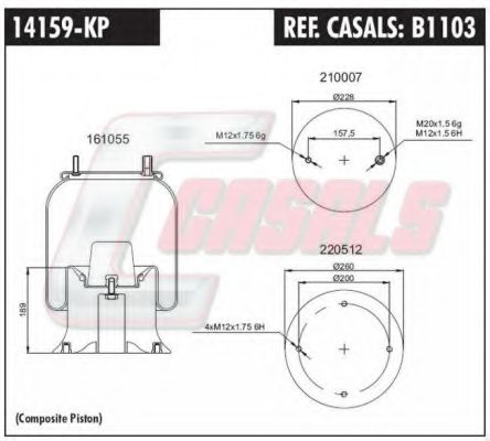 Кожух пневматической рессоры CASALS B1103