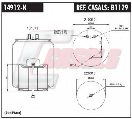 Кожух пневматической рессоры CASALS B1129