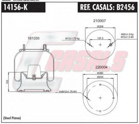 Кожух пневматической рессоры CASALS B2456