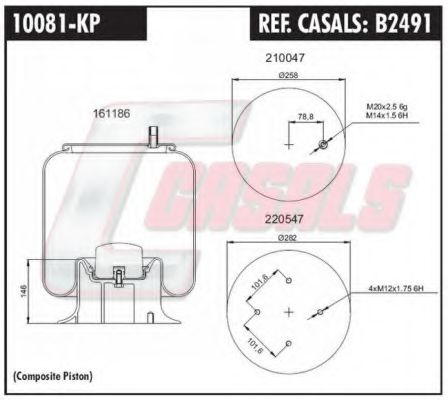 Кожух пневматической рессоры CASALS B2491