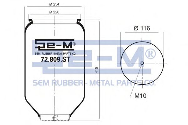 Кожух пневматической рессоры SEM LASTIK 72.809.ST