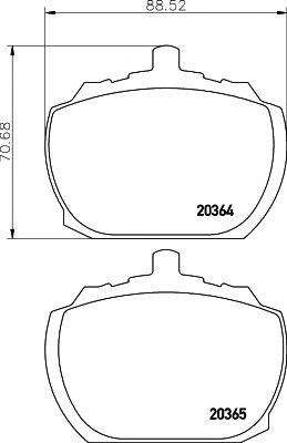 Комплект тормозных колодок, дисковый тормоз HELLA PAGID 8DB 355 007-091