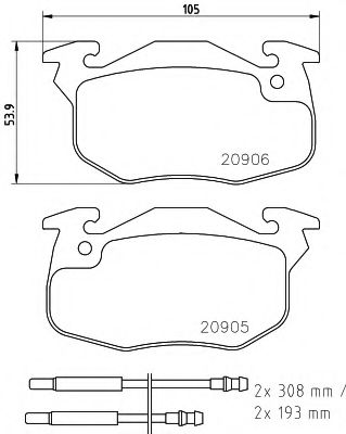 Комплект тормозных колодок, дисковый тормоз HELLA PAGID 8DB 355 019-141