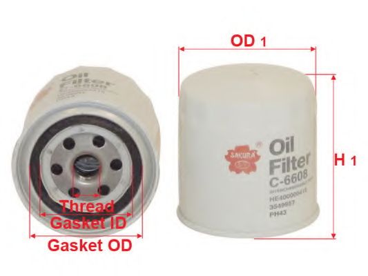 Масляный фильтр SAKURA  Automotive C-6608