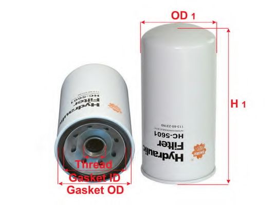 Фильтр, Гидравлическая система привода рабочего оборудования SAKURA  Automotive HC-5601