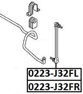 Тяга / стойка, стабилизатор ASVA 0223-J32FL