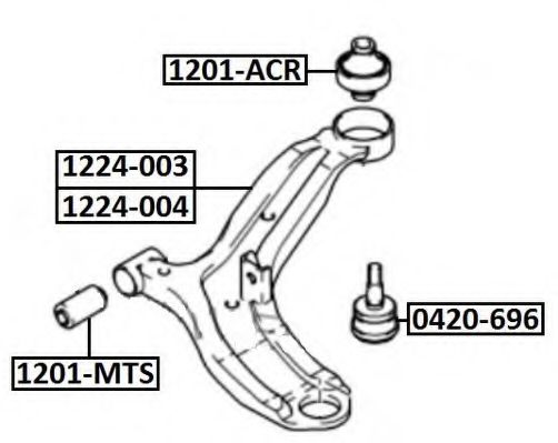 Рычаг независимой подвески колеса, подвеска колеса ASVA 1224-003