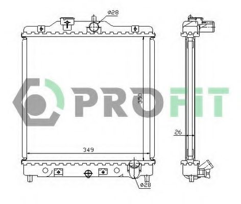 Радиатор, охлаждение двигателя PROFIT PR 2911A2