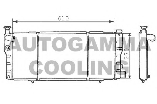 Радиатор, охлаждение двигателя AUTOGAMMA 100743