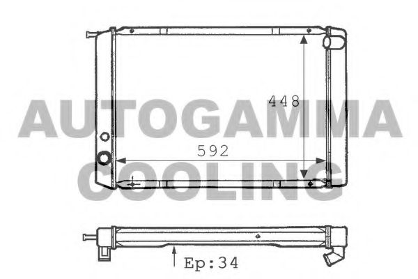 Радиатор, охлаждение двигателя AUTOGAMMA 101095